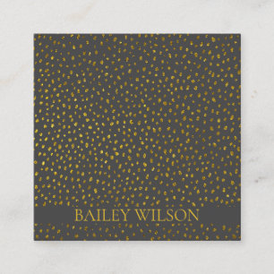Elegant QR code golden dots pattern modern Square Business Card