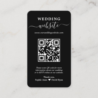 Elegant QR Code Photo Wedding Website Business Card