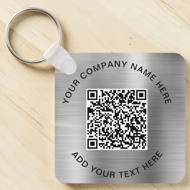 Elegant QR Code Promotional Silver Key Ring (Elegant QR Code Promotional Silver Keychain)