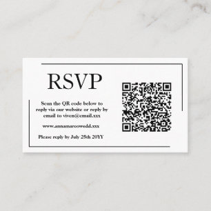 Elegant  QR Code RSVP Card 