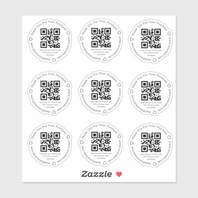 elegant qr code small business discount thank you (Sheet)
