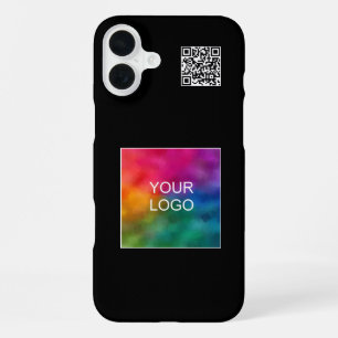 Elegant QR Code Upload Your Own Logo Custom iPhone 16 Plus Case