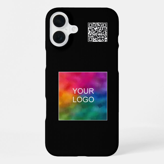 Elegant QR Code Upload Your Own Logo Custom iPhone Case (Back)