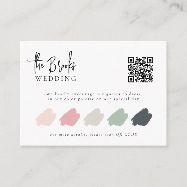 Elegant QR Code Wedding Attire Dress Code Insert (Front)
