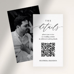 Elegant QR Code Wedding Details  Enclosure Card