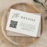 Elegant QR Code Wedding Digital Details Invitation<br><div class="desc">Elegant Calligraphy QR Code Wedding Details Cards</div>