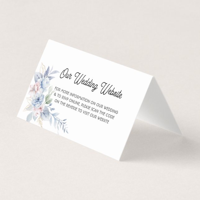 Elegant QR Code Wedding Invitation - Folded Place  (Front)