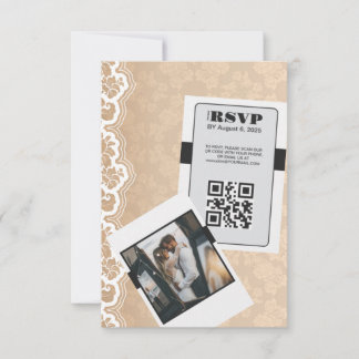 Elegant QR Code Wedding RSVP Card