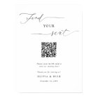 Elegant QR Code Wedding Seating Plan Sign