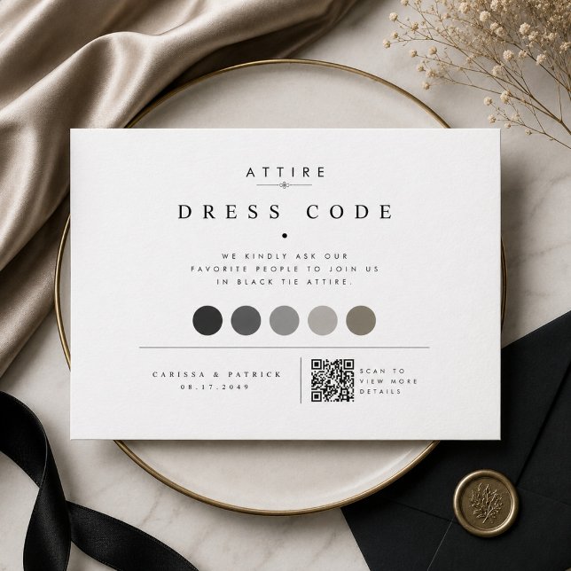 Elegant QR Wedding Dress Code  Enclosure Card (Creator Uploaded)