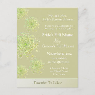 Elegant Queen Anne's Lace  Wedding Invitation