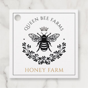 Elegant Queen Bee Black White Gold Business   Favour Tags