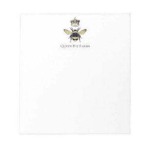 Elegant Queen Bee Crown Farm Apiary Notepad