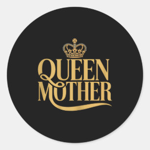 Elegant queen mother design for women  classic round sticker