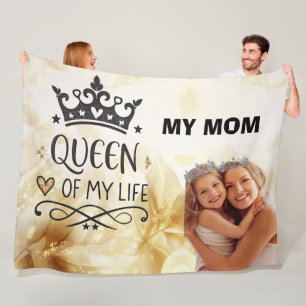 Elegant Queen of my Life-my mom  Fleece Blanket