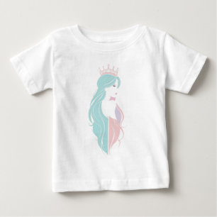 "Elegant Queen with Crown” Pastel Design Baby T-Shirt