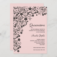 Elegant Quinceañera Black and Pink