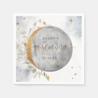 Elegant Quinceañera Celestial Moon and Stars