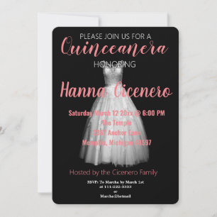 Elegant Quinceanera Dress Holiday Card