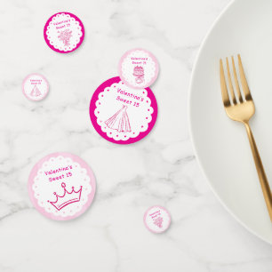 Elegant Quinceañera Floral Bouquet   Pink & White  Confetti