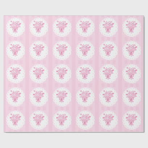 Elegant Quinceañera Floral Bouquet   Pink & White  Wrapping Paper