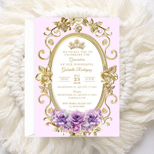 Elegant Quinceañera Invitation Floral lilac Z6