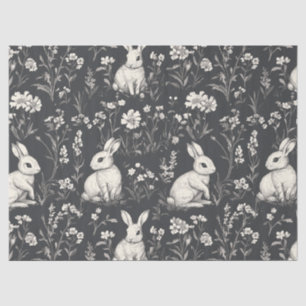 Elegant Rabbit Toile Floral Vintage Pattern (1) Tissue Paper