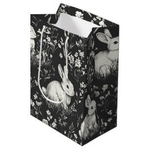 Elegant Rabbit Toile Floral Vintage Pattern (2) Medium Gift Bag