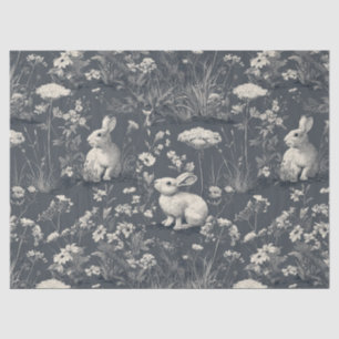 Elegant Rabbit Toile Floral Vintage Pattern (6) Tissue Paper
