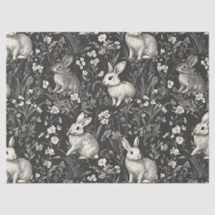 Elegant Rabbit Toile Floral Vintage Pattern (7) Tissue Paper