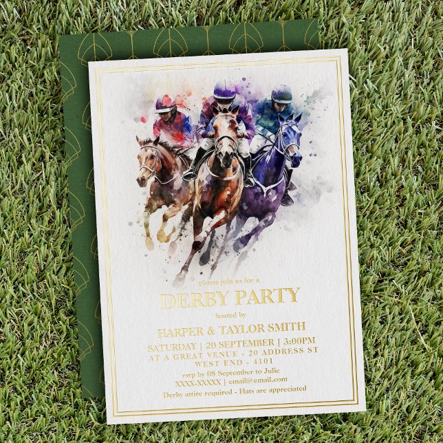 Elegant Race Horse Derby Party Equestrian (Saddle up for a derby extravaganza with out fantastic derby invitation.)
