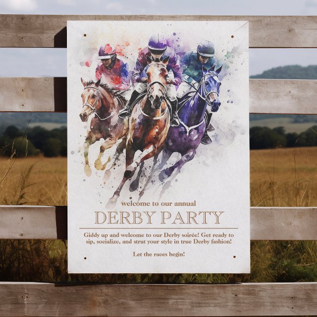 Elegant Race Horse Derby Party Equestrian  Poster (Join the winner's circle with our Derby Race Invitation Collection! )