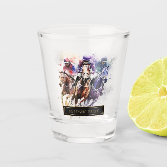 Elegant Race Horse Derby Party Equestrian Shot Gla Glass (Front)