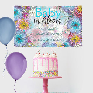 Elegant Radiant Bohemian Flowers Baby in Bloom Banner
