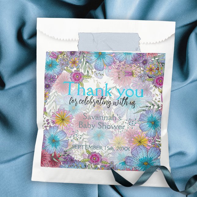 Elegant Radiant Bohemian Flowers Baby in Bloom Favour Bag (Creator Uploaded)