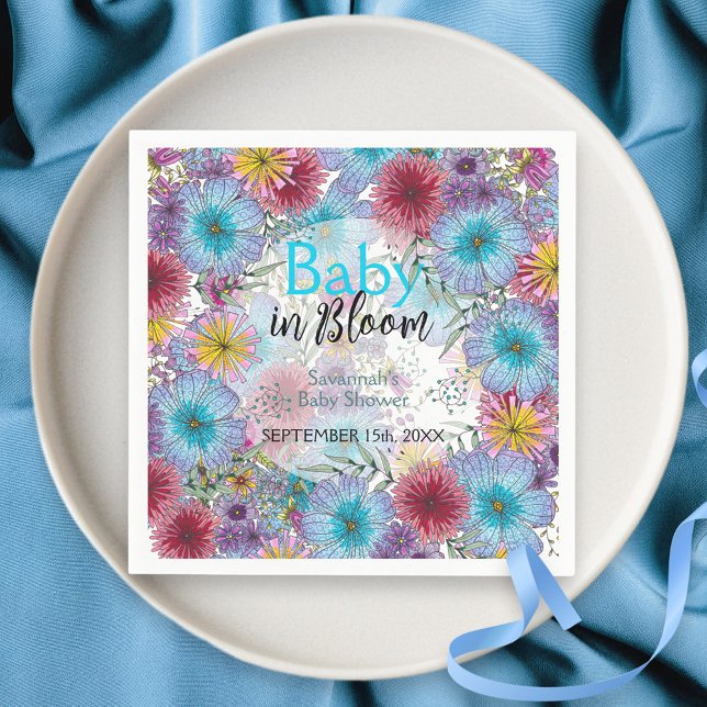 Elegant Radiant Bohemian Flowers Baby in Bloom  Napkin (Creator Uploaded)
