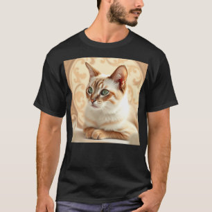Elegant Ragdoll Cat in Art Nouveau T-Shirt