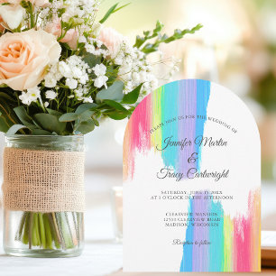 Elegant Rainbow Arch Wedding Invitation