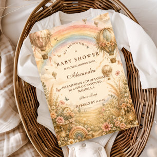 Elegant Rainbow Boho Baby Shower Invitation