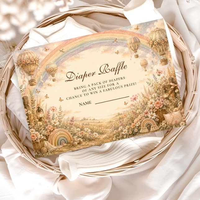Elegant Rainbow Boho Diaper Raffle Enclosure Card (Creator Uploaded)