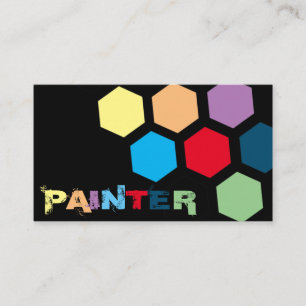 Elegant rainbow colour hexagonal shapes business card