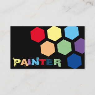 Elegant rainbow coloured hexagonal shapes business card