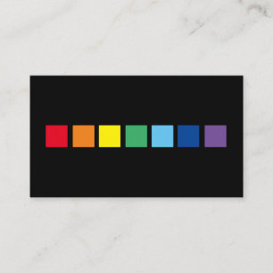 Elegant rainbow coloured squares interior designer business card