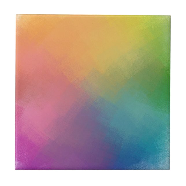 Elegant Rainbow Colours Modern Abstract Template Ceramic Tile (Front)