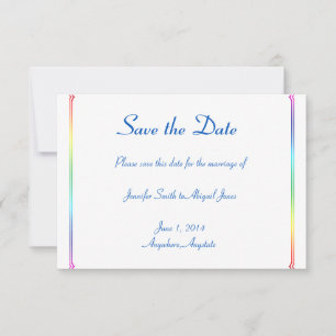 Elegant Rainbow Floral Gay Wedding Save the Date