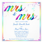 Elegant Rainbow Floral Mrs. Wedding Invitation