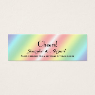 Elegant Rainbow Floral Wedding Drink Tickets