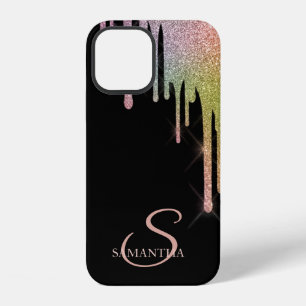 Elegant Rainbow Glitter Drips iPhone 12 Case