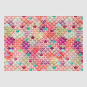 Elegant Rainbow Glitter & Foil Mermaid Scales Tissue Paper