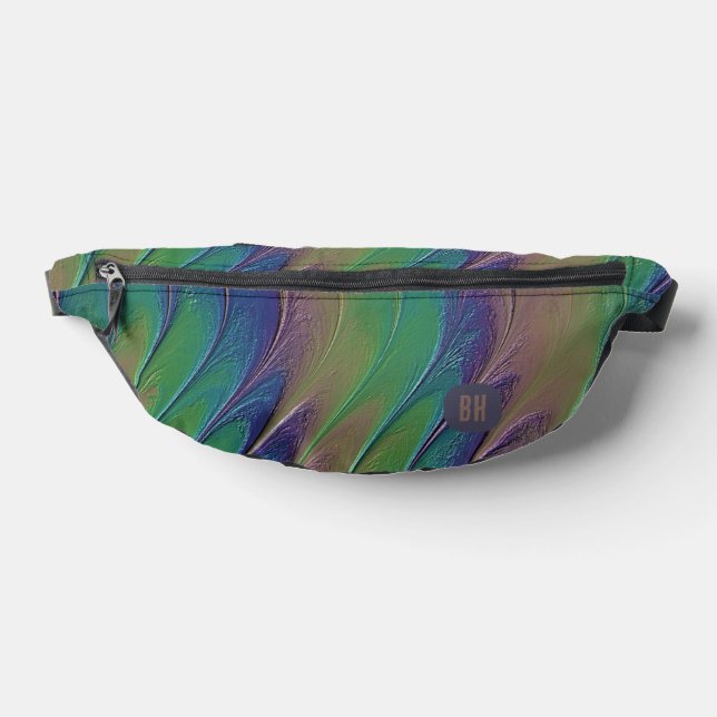 Elegant Rainbow Iridescent Abstract Gold Glitter Bum Bags (Lay Down)